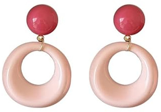 Retro Simple Acrylic Hoop Statement Drop Earrings, Fashion Oval for Women Minimalist Statement Hypoallergenic Drop Earrings