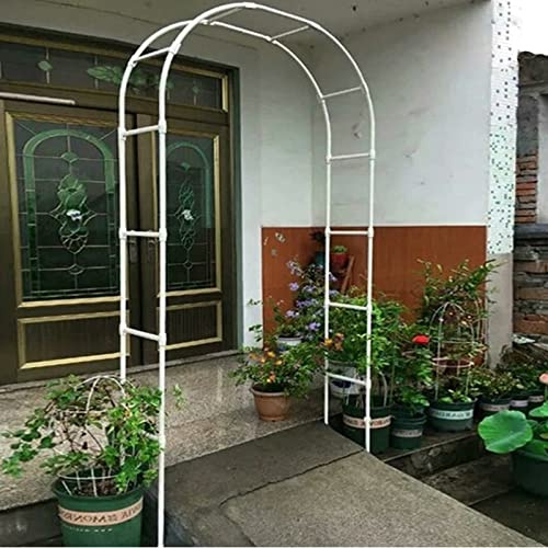 Arco de jardín duradero, árbol de boda de metal para plantas trepadoras, arco de rosas al aire libre, enrejado blanco de 300 cm para vides y flores, perfecto para eventos y jardines