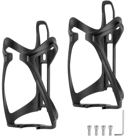 2 Stück Flaschenhalter Fahrrad - Leicht & Stabil, Universell für MTB, Rennrad & Trekkingrad, Trinkflaschenhalter mit Montageset, Schwarz