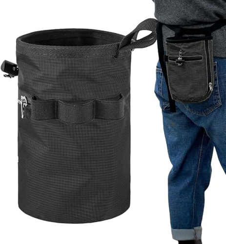 Klettertasche | Kreidetasche mit verstellbarem Hüftgurt und Aufbewahrungstasche mit Reißverschluss | Rock Bouldering Sportgeräte für Workout Gewichtheben Gymnastik Wand Pool Bar Outdoor-Aktivitäten