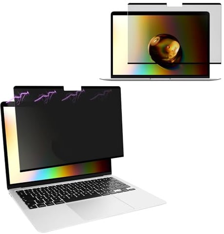 kwmobile Pellicola Privacy per Apple MacBook Air 13.3 M1 A2337 A2179 - Privacy Screen per Laptop - Filtro Schermo Protettivo Rimovibile e da Viaggio - Filtro Anti Luce Blu Magnetico