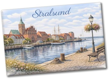 speecheese Souvenir Magnet Stralsund Stadtansicht Kirche Lustiger | mit Spruch