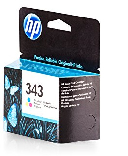 Original Tinte passend für HP PhotoSmart 375 HP 343 , 343C , 343COLOR , NO343 , NO343C , NO343COLOR , Nr 343 C8766EE , C8766EEABB , C8766EEABD - Premium Drucker-Patrone - Cyan, Magenta, Gelb - 260 Seiten - 7 ml