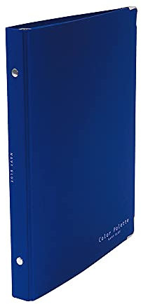KOKUYO, runder Ringordner aus Metall, B5-S, 26 Löcher, bis zu 100 Blatt, 5 bunte Registerkarten, mittlere vertikale Art, Marineblau, Japan Import (RU-311-3)