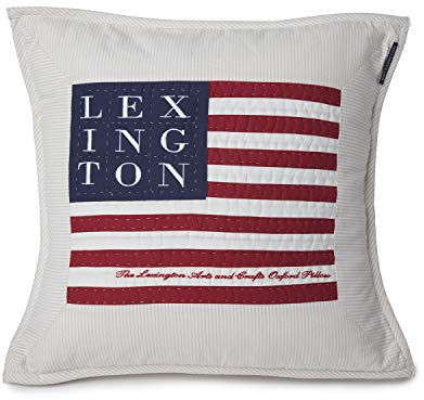 Lexington Logo Art & Crafts Dekokissen Beige/Weiß - 50x50