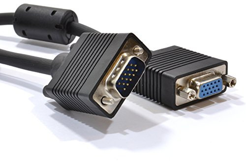 kenable SVGA Monitor Extension Cable HD15 15 pin Lead Male to Female 7m BLACK [7 metres]