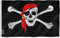 ANLEY Fly Breeze 3x5Pi Drapeau Jolly Roger avec Bande Rouge-Couleur Vive Résistant aux UV-Tête en Toile/Double Couture-Drapeau des Pirates Polyester œillet en Laiton 3x5Pi