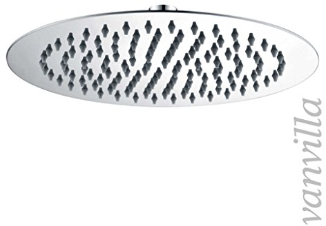 vanvilla Ultra Slim Duschkopf 25cm rund Edelstahl poliert Regenbrause Regendusche PD-S205B