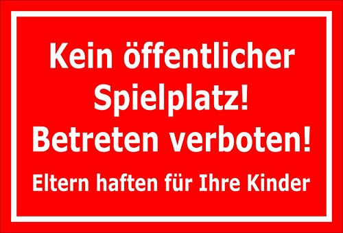 Melis-Folienwerkstatt Schild - Spielplatz - 30x20cm | Bohrlöcher | 3mm Aluverbund – S00080-094-D 20 VAR.