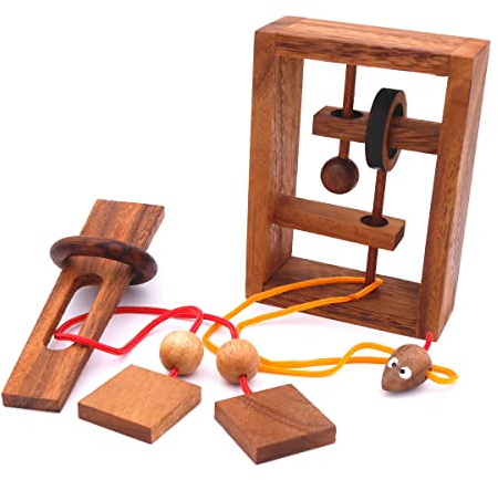 ROMBOL Seilpuzzle-Set mit unterschiedlichen, kniffligen Knobelspielen für Kinder und Erwachsene, Modell:Set 2