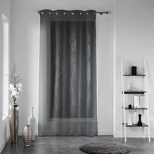 Douceur d'Intérieur Filiane 1624702 Ösenvorhang, Polyester, 140 x 240 cm, Anthrazit