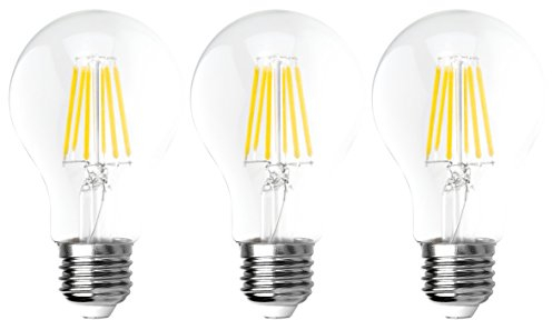 McShine - LED Filament Glühlampen | FILED | E27, 8W, 1.055 lm, warmweiß, klar | 3er-Pack