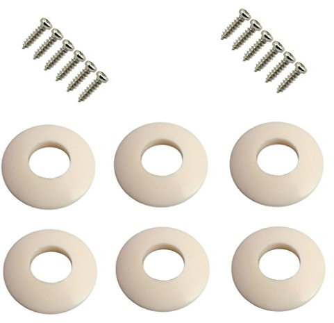 SGerste Pack of 6 White Plastic Ferrules Washers Gasket for Guitar Tuners Machine Heads