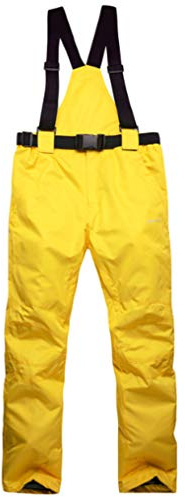 Mitef Pantaloni da sci per adulti caldi imbottiti antivento impermeabili da snowboard, giallo, XL