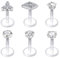 Briana Williams Plastik Lippenpiercing Stecker Labret Bars Retainer Bioflex Flexibel 16G 6mm Piercing Lippe Schmuck mit Stein