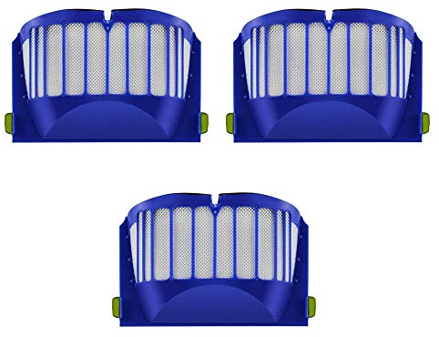 MIRTUX Kit di 3 Filtri Compatibili con Roomba Serie 600 - Ricambi per Roomba Serie 610, 615, 620, 630, 635, 650, 660, 680, 690, 695... (Tutti i Modelli) - Ricambi Filtri per Roomba