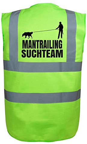 Mantrailing Warnweste Hundesport Sicherheitsweste Suchteam (Motiv 3) (M, Grün)