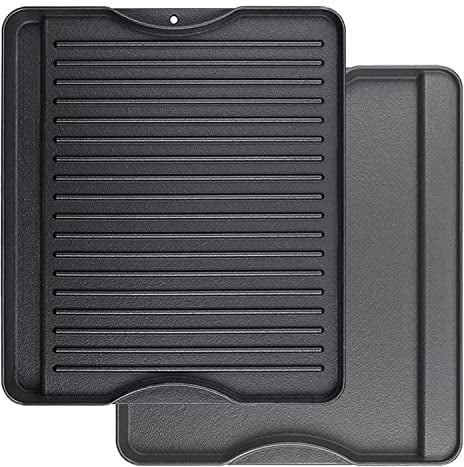 Denmay Plancha de hierro fundido de 34 x 40cm, doble cara, 1 paquete para todas las estufas de Camp Chef y todos los modelos de estufas de Camp Chef de tamaño estándar