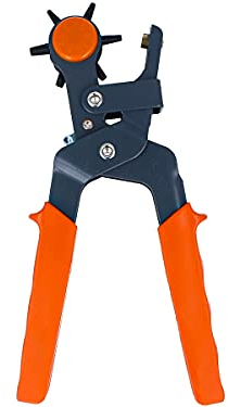 Pince à découpe, trous ceinture, découpe pince perforatrice, perforatrice, perforatrice pour ceintures et cuir, 6 tailles de trous, plastique, orange