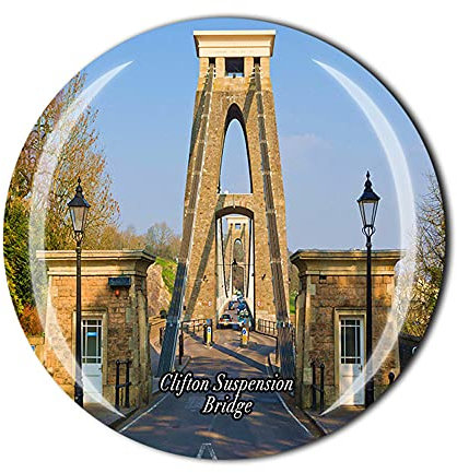 Clifton Kühlschrankmagnet mit Brücke und Bristol England, Souvenir, Geschenk, Kristall-Magnetaufkleber