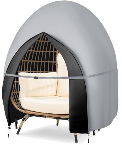 Double Egg Chair Cover - Waterproof, Hanging, 420D Heavy Duty, Oxford Fabric, Windproof, Anti-UV, 230 x 200cm (Grey)