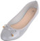 Womens Slip On Faux Patent Leather Smart Casual Work School Ballerina Style Dolly Shoes - Grey - UK 3 / EU 36