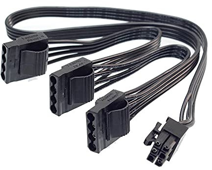 iHaospace Câble d'extension 6 broches mâle 1 à 3 IDE femelle pour répartiteur de port Molex 4 broches pour Seasonic KM3