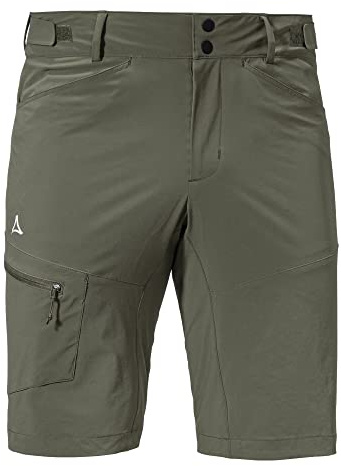 Schöffel Herren Shorts Algarve M, Wasserabweisende Radlerhose, schnell trocknende Fahrradhose mit Oberschenkeltasche, sea Turtle, 46