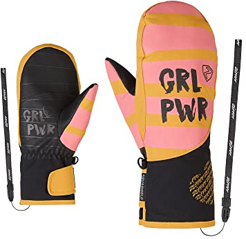 Ziener Mädchen LIWANI Ski-Fäustling/Wintersport | wasserdicht, Primaloft, modisch, golden Milk.Vanilla pink, 6