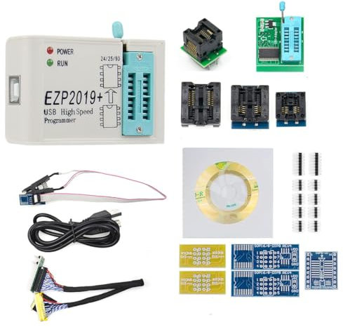 Hailege EZP2019+ Upgraded High Speed USB SPI Programmer Support EEPROM Flash 24 25 93 25 BIOS Full Set with 12 Sockets Adapters WIN7&WIN8