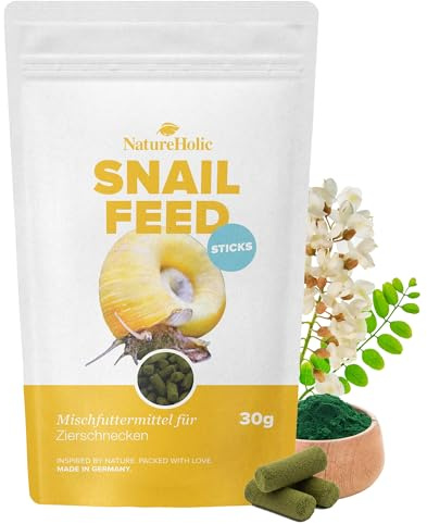 NatureHolic Snailfeed Sticks - Schneckenfutter fürs Aquarium - extra viel Calcium - mit Moringa & Spirulina - Futter für Schnecken - Made in Germany