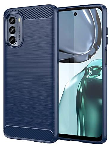 Topme Custodia in Silicone per Motorola Moto g62 5G (6.5 Inches), [custodia per Telefono in Stile Spazzolato] - Blu