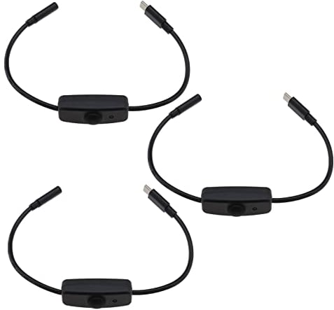 EMSea 3 Pezzi Cavo Prolunga Interruttore Tipo C Maschio-femmina Con Pulsante ON-OFF Cavo Interruttore Di Alimentazione Per Telefoni Piccola USB/Alimentatore Ventola 28cm Nero