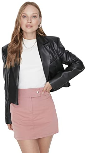 Trendyol Gonna Donna Mini A-Line Intrecciata, Rosa Polvere, 64