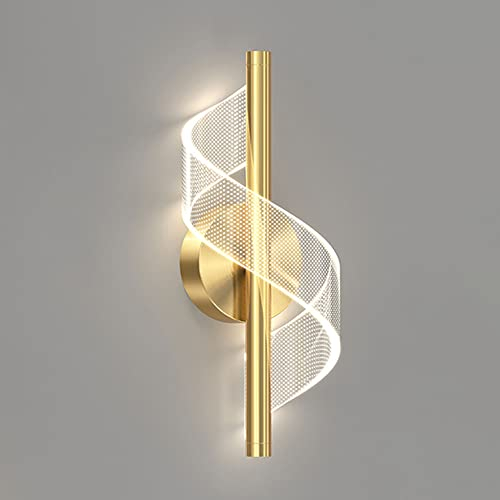 YKSJDFH Kreative LED Wandlampen Moderne Nachtwandleuchte Gold Metall Veranda Wandlaternen Schlafzimmerlampe Innen 11,8 Wandleuchte für Schlafzimmer Badezimmer…