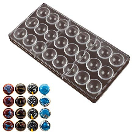 SYFUNLV Clear Chocolate Mould, PS Hard Plastic Chocolate Moulds, Plastic Chocolate Mould Trays with Multiple compartments, for Making Hot Chocolate Bombs, Cake Decoration, Jelly, Pudding