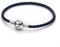 PANDORA Moments Blaues Geflochtenes Lederarmband mit Kugelverschluss, Kompatibel Moments, Größe: 20,5 cm, 592790C01-S3