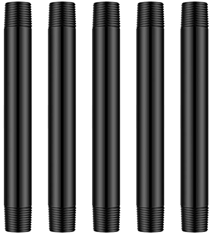 Yaomiao 5 Pcs Sprinkler Head Pipe Riser Extension 1/2 Inch MPT PVC Double Male Pipe Thread Sprinkler Riser for Lawn Irrigation System Automatic Irrigation Connector Raised Pipe (6 Inch)