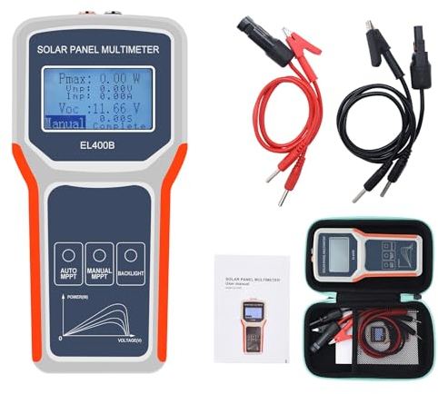 Geloo 400W Solare Tester Pannello Fotovoltaico MPPT Multimetro Pannelli Solari Tester EL400B Alimentazione Portatile Auto Manuale Smart MPPT Quattro Modalità di Protezione per Solar PV Testing