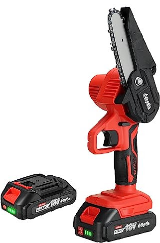 CS-L1+ 18V 4 Inch Mini Cordless Electric Saw LED One Hand Chain Saws Woodworking Wood Cutter Power Tools W/ 2pcs Battery For Makita