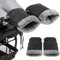 Pram Hand Muff, Stroller Fleece Hand Muff, Winter Baby Stroller Gloves, Waterproof and Windproof Anti-Freeze Fleece Lined, Extra-Long Gloves for Pram, Buggy, Bike and Trailer - Zip