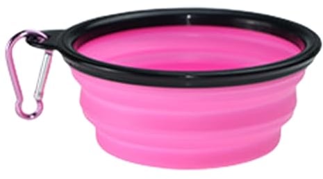UxradG Collapsible Dog Bowls, Travel Dog Cat Bowl Collapsible Water Bowls Portable Pet Feeding Watering Dish Silicone Pet Food Bowl Dog Feeder for Walking, Travellling and Daily Use(Pink)