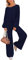 Sovoyontee Damen Langarm Kurz Top Sweatsuit Loungewear Weitem Hose Strick Pullover Trainingsanzug 2-Teiliges Set Marineblau XL