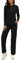 REORIA Damen Trainingsanzüge Sport Outfit Jogginganzug Hausanzug Workout Set Oberteil mit Knopf und Hose mit geradem Bein Schwarz S