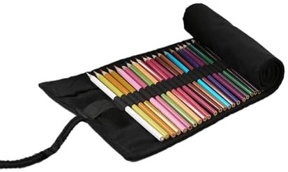 LATRAT Estuche organizador de 48 ranuras, estuche multiusos de viaje, diseño para artistas, bolsa enrollable para escuela, viajes, oficina, multicolor, No