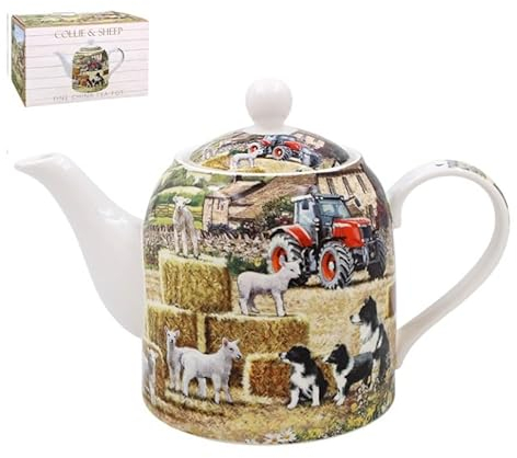 The Leonardo Collection Macneil Studios Collie & Sheep Teapot | British Ceramic for Home and Office | Stylish Teapot for Serving Hot Drinks | Lovely Gift Choice