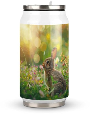 Cola-Becher, Blumen auf Gras, bedruckte Dosen, Edelstahl, personalisierbar, perfekt für Fitnessstudio, Reisen, Zuhause, Laufen, Büro, Picknick, Camping, Garten, Outdoor, Hotel, Strand und mehr