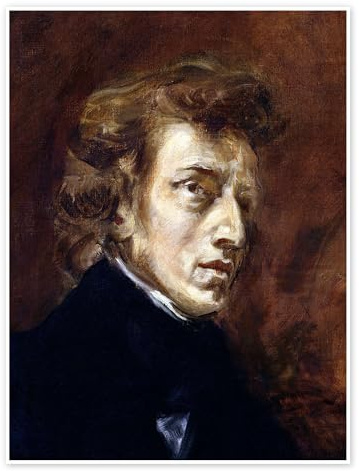 Frédéric Chopin Poster von Eugene Delacroix 30 x 40 cm Braun Wandbilder Wanddeko