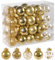 Truevaste Weihnachtskugeln, 40 Stück Christbaumkugeln Kunststoff, 6CM Weihnachtsbaumkugeln Für Christbaumschmuck, Hochzeiten und Andere Festliche Dekorationen (Gold)