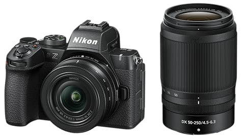 Nikon Z50II with 16-50mm and 50-250mm Two Lens Kit, Mirrorless Digital Camera Kit - Black